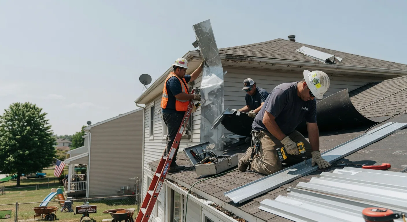 Storm Damage Metal Roof Repair in Hopewell, PA